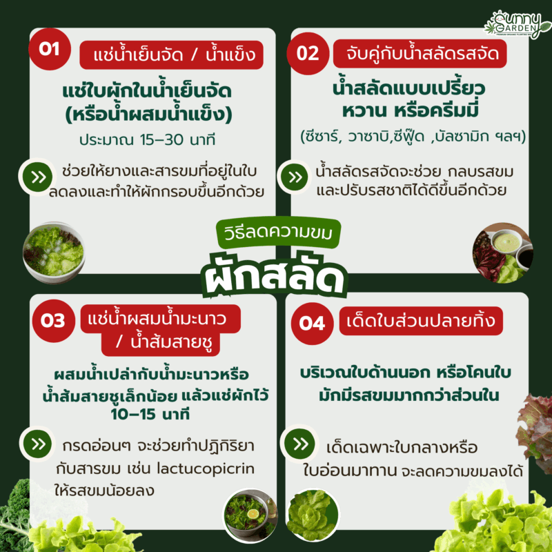 วิธีลดความขมผัก